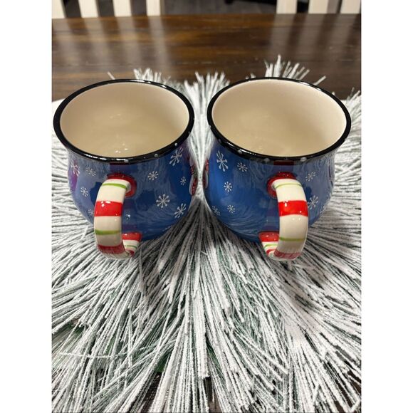 Temptations Snowman Mug Winter Whimsey 16 Oz Blue Snowflakes By Tara - Picture 2 of 10